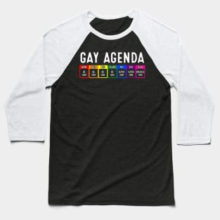 Funny Gay Gift For Women Men LGBT Pride Feminist Agenda Homo Baseball T-Shirt